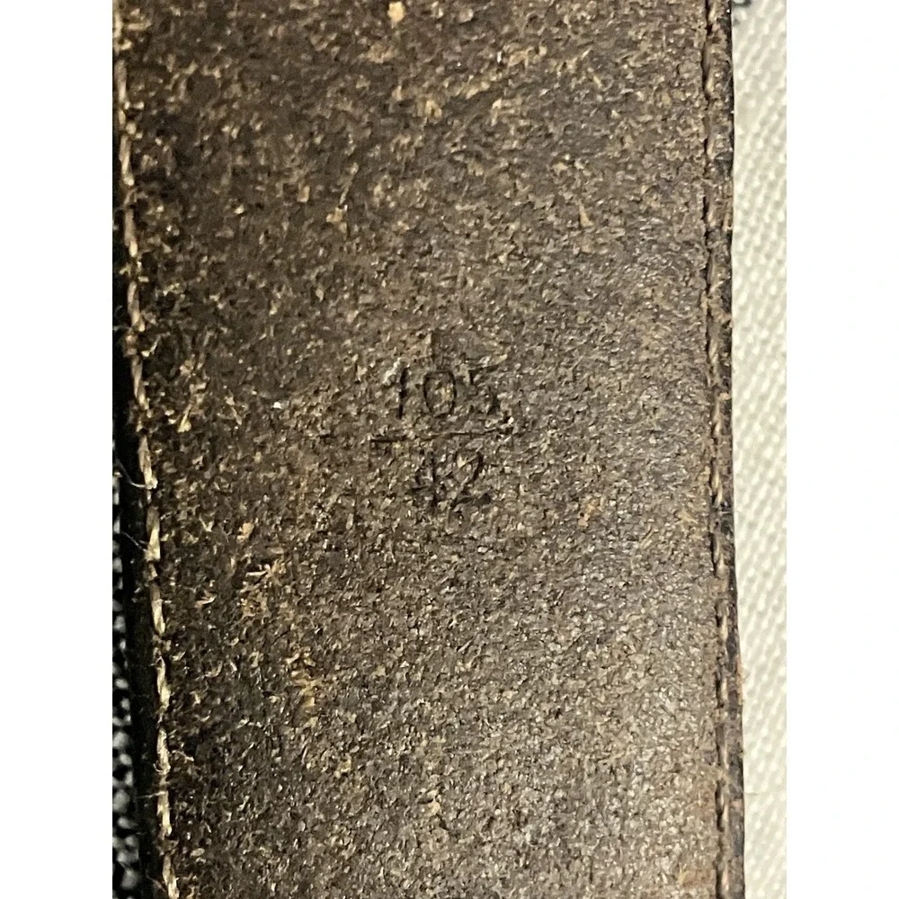 Fossil Belt Brown Leather Raised Woven Detail Mens 42‎ 1